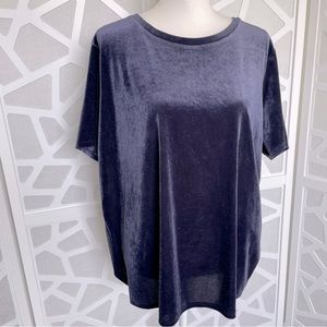 Old Navy Velvet Blouse Top in Blue / Purple Size 1X Plus